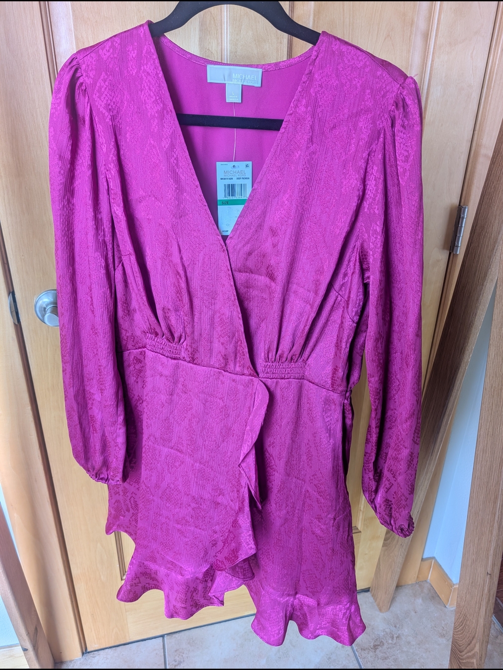 MICHAEL Michael Kors Fuchsia Wrap Mini Dress